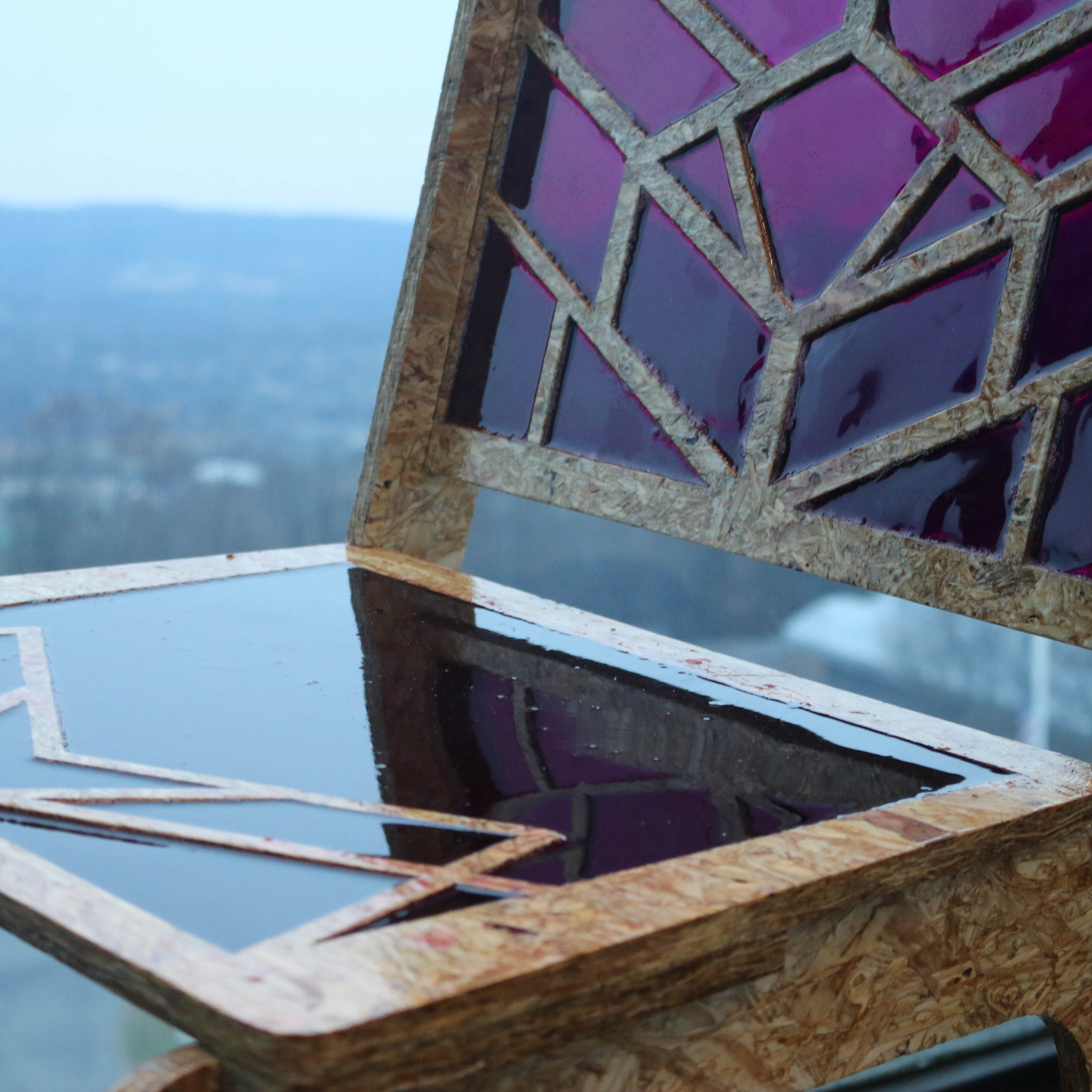 We used resin to create a beautiful stained glass look